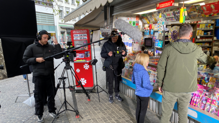 Videodreh am Marktplatz